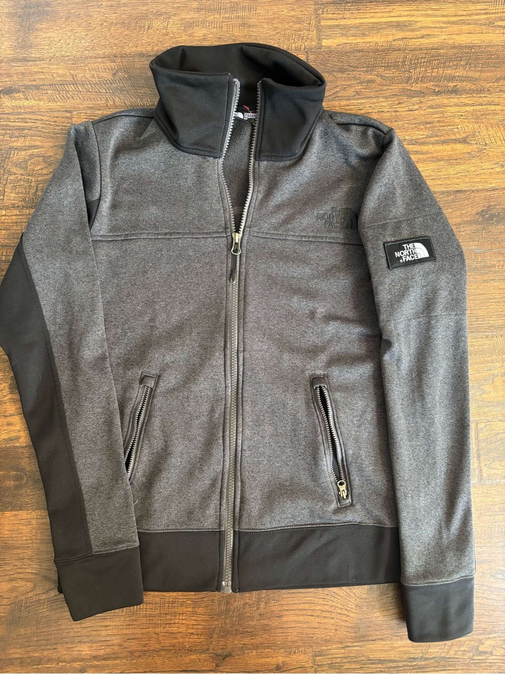 The North Face Women Jacket Stretch Full Zip Fitted Fit Sz S Dark Gray/Black